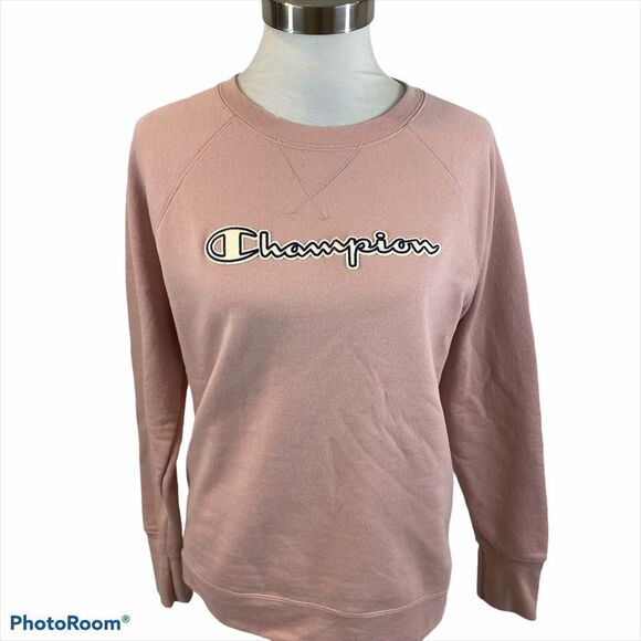 Ladies Pink Champion Logo Sweatshirt Size Medium - Picture 2 of 11